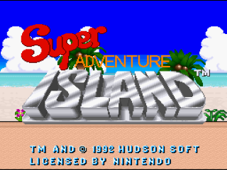 Takahashi Meijin no Daiboukenjima title screen for Super Famicom